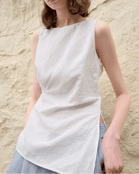 Casual And Sexy Sleeveless Slit Vest