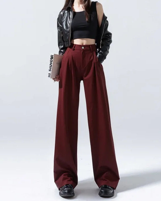 Relaxed High-Waist Wide-Leg Denim Pants