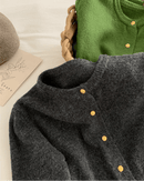 Casual Long-Sleeved Round-Neck Cardigan Sweater