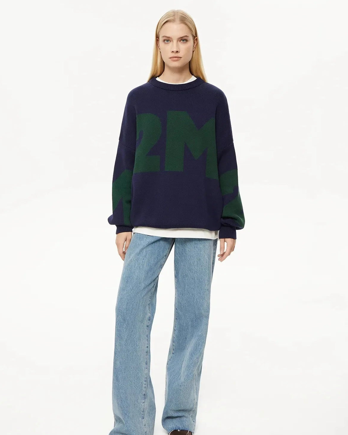 Oversized O-neck Knitted Pullover