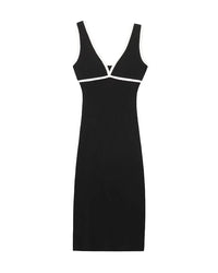 Knitted Spaghetti Strap Backless Midi Dress