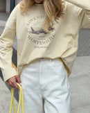 Relaxed Cotton Graphic Long Sleeve Tee