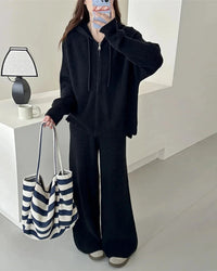 Merino Wool Hooded Knit Set