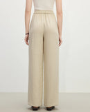 Linen Straight Elastic High Waist Pants