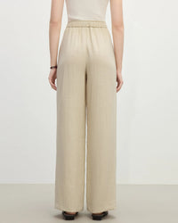 Linen Straight Elastic High Waist Pants