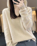 Soft Wool Knit Hooded Pullover Sweater