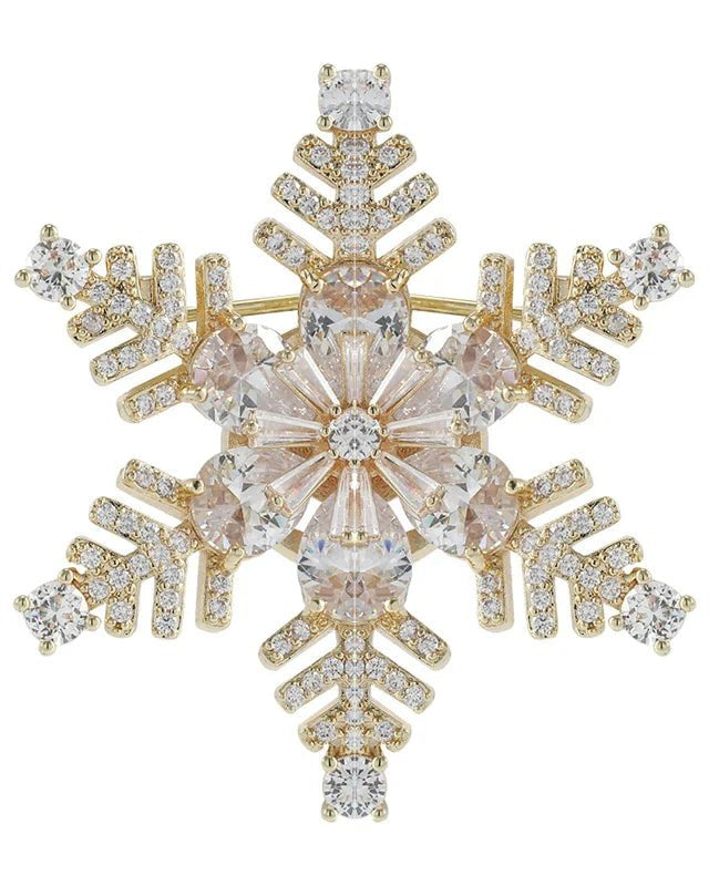 Snowflake Rhinestone Brooch Pins