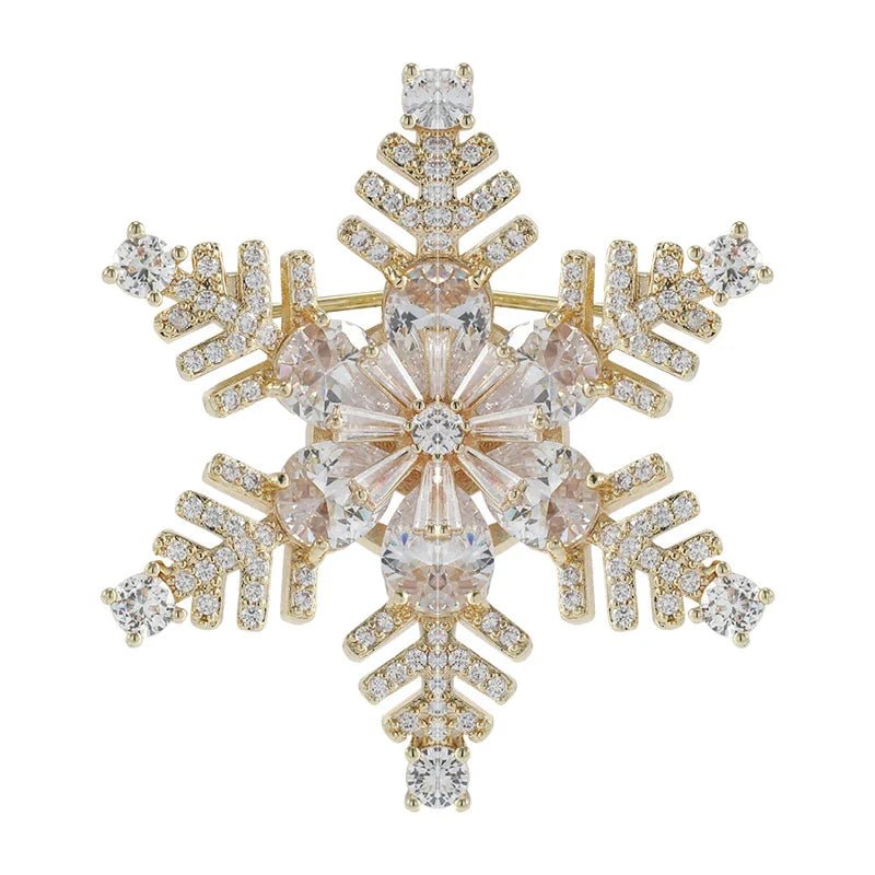Snowflake Rhinestone Brooch Pins