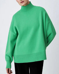 Half-Turtleneck Knit Sweater & High Waist Wide-Leg Trouser 2-Piece Set