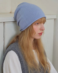 Rolled-Edge Wool Slouch Beanie