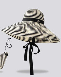 Striped Oversized Foldable Sun Hat