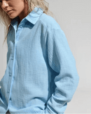 Lapel Collar Single-Breasted Loose-Fitting Shirt