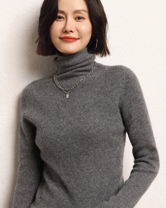 Soft Cashmere Turtleneck Slim-Fit Sweater