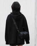 Long Zip-Up Cotton Blend Hoodie