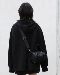 Long Zip-Up Cotton Blend Hoodie