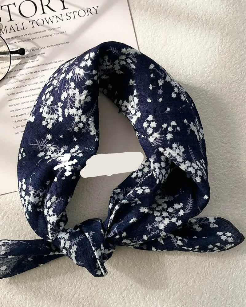 Floral Print Small Square Scarf