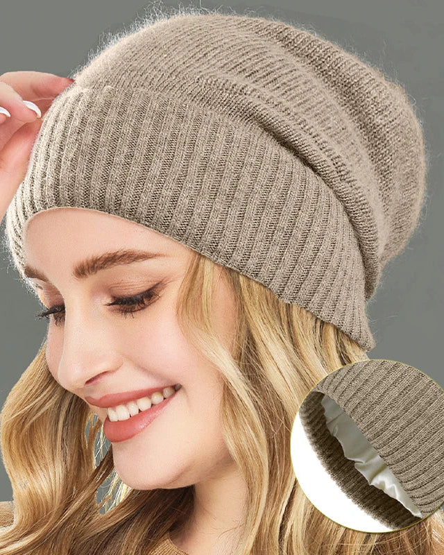 Satin-Lined Cashmere Beanie