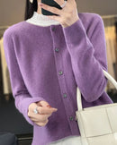 Pure Wool O-Neck Cardigan