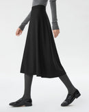 Casual High-Waisted Thick Wool A-Line Skirt