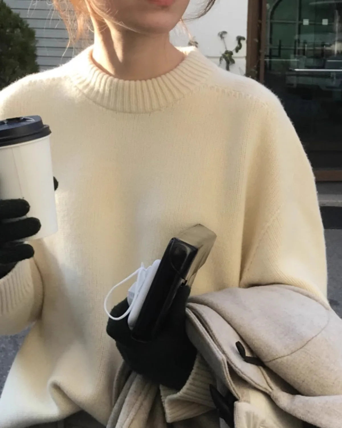 Thick Cashmere Crewneck Sweater