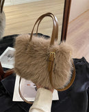 Soft Faux Fur Bucket Tote
