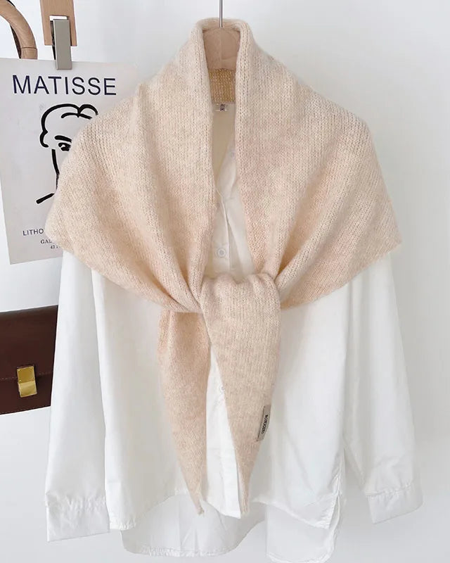 Textured Triangle Knit Scarf
