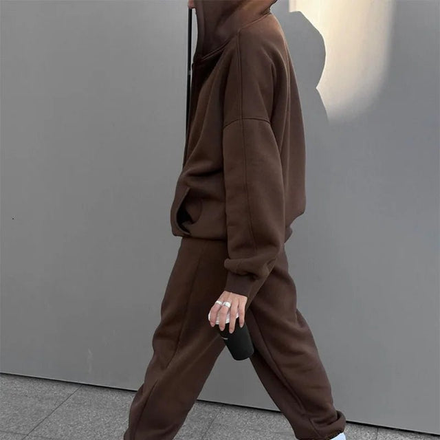 Casual Fleece Hoodie & Pants Set