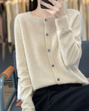 Pure Wool O-Neck Cardigan