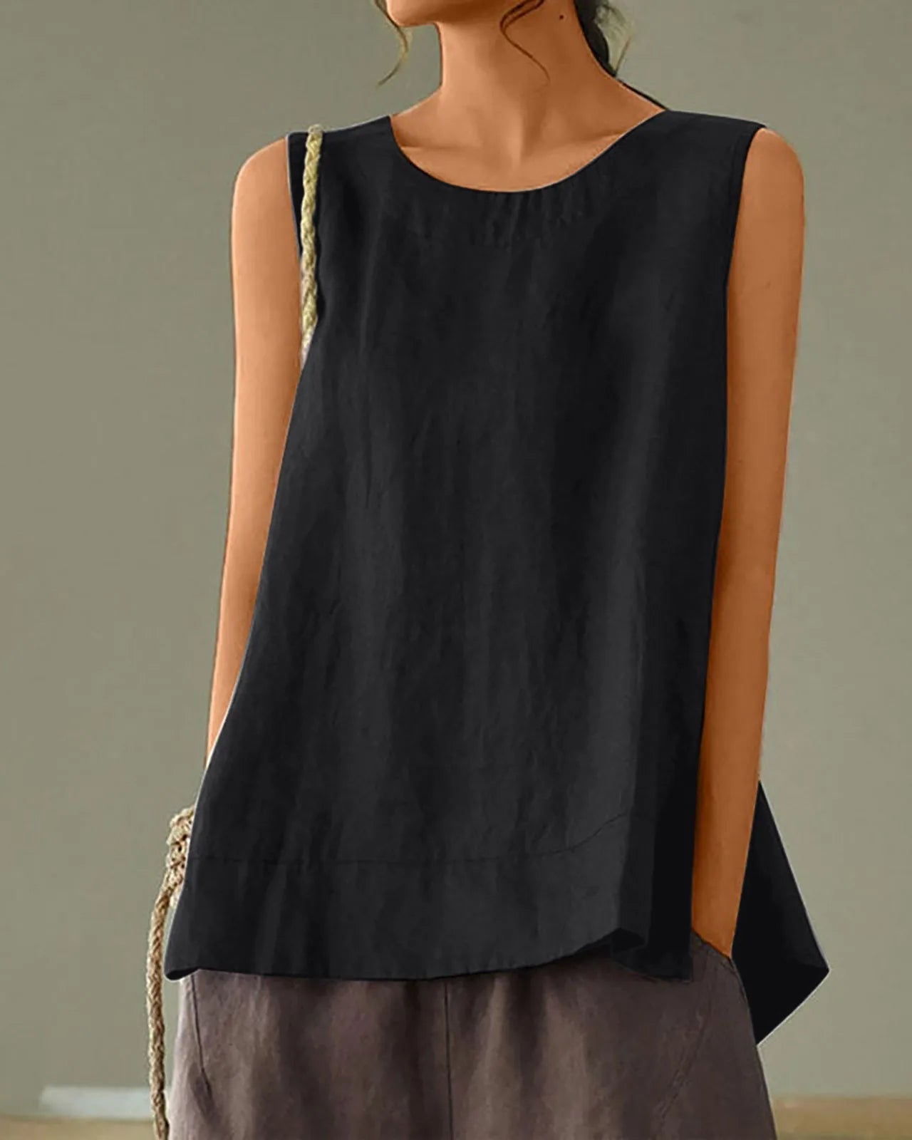 Effortless Woven Sleeveless Layering Vest