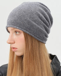 Rolled-Edge Wool Slouch Beanie