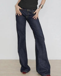 Low-Rise Embroidered Flared Jeans