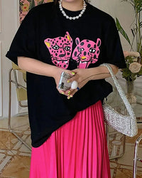 Leopard Print Cartoon Print T-Shirt