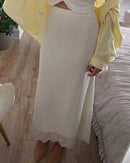 Slim-Fit Lace Pencil Skirt