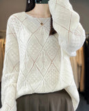 Crochet Hollow Knit Wool Sweater
