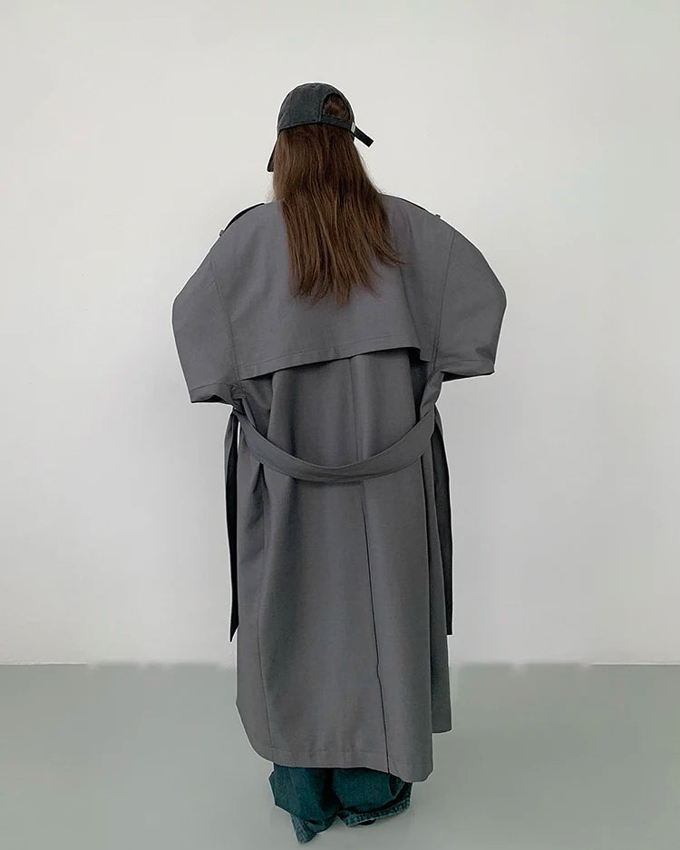 Double Breasted Longline Trench Coat