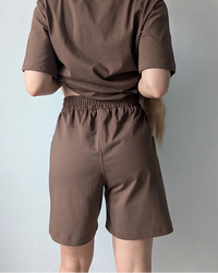 Elastic Waist Cotton Knit Shorts