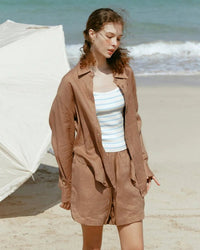 Casual Collared Single-Breasted Long-Sleeved Shirt