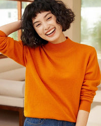 Cashmere Mock Neck Knitted Sweater