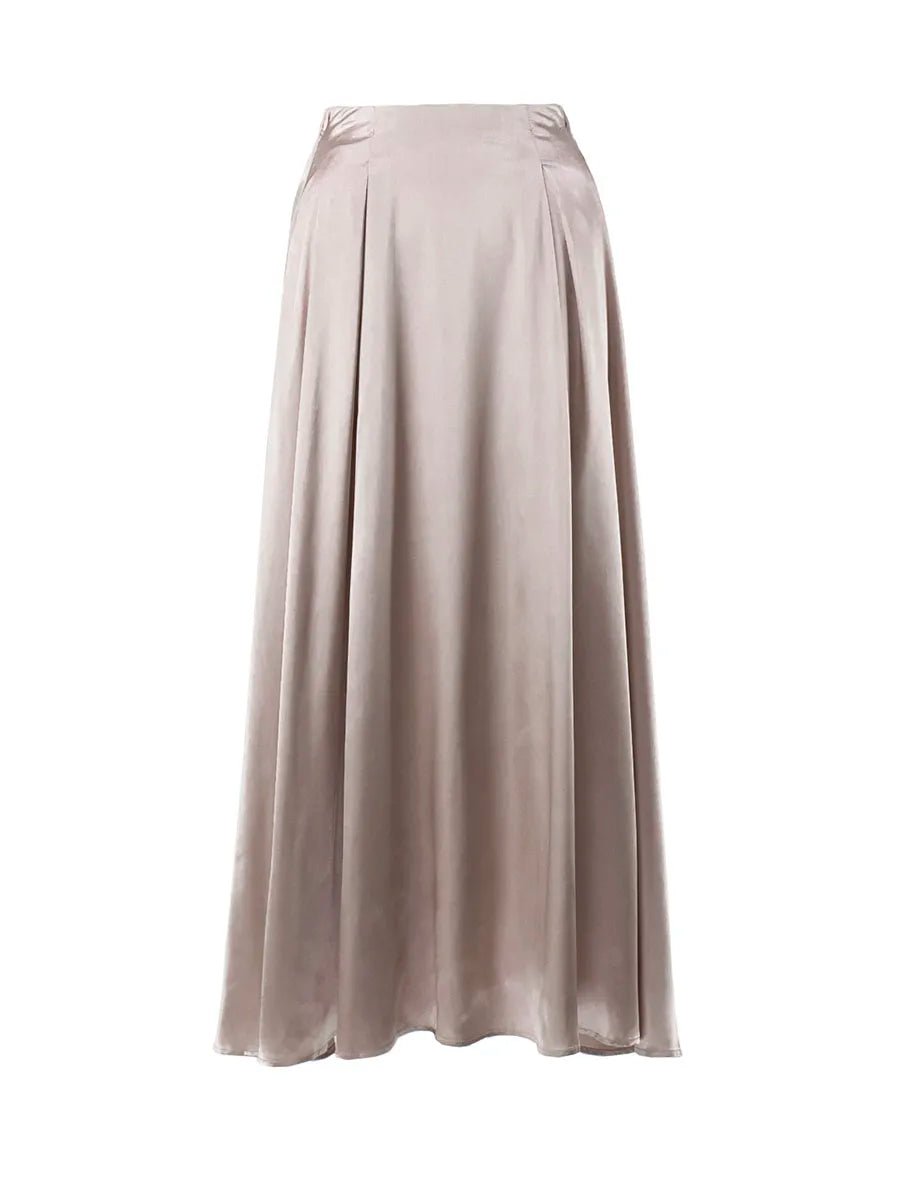 Elegant Satin High Waist Maxi Skirt