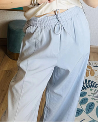 Elastic-Waist Wide-Leg Pants