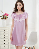 Mulberry Silk Flutter-Sleeve Mini Nightgown
