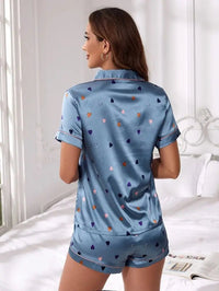 Satin Shorts Pajamas Two Piece Set