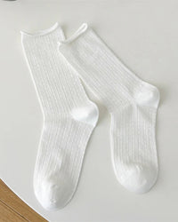 Lightweight Knit Hollow Crew Socks