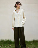 Elegant Lapel Single-Breasted Ol Shirt