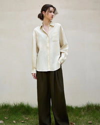 Elegant Lapel Single-Breasted Ol Shirt