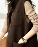 Structured Wool Blend Sleeveless Waistcoat