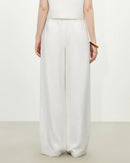 Linen Blend High-Waist Wide-Leg Pants