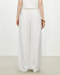 Linen Blend High-Waist Wide-Leg Pants
