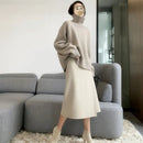 Loose High Neck Wool Pullover Sweater