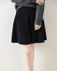 Wavy High-Waisted Sweet Knit Wool Mini Skirt